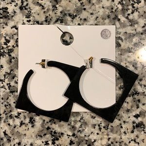 Black Square Hoop Earrings